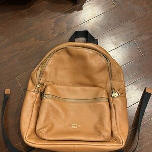 Tan Leather Coach Backpack (Medium)